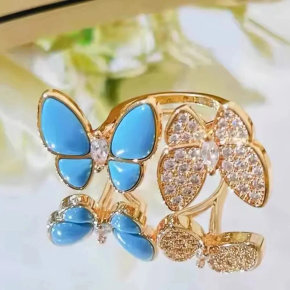 Butterfly Sterling Silver Turquoise Bracelet - Picture 11 of 16